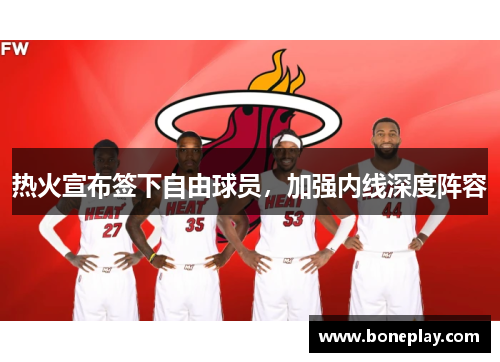 热火宣布签下自由球员，加强内线深度阵容